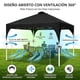 thumbnail image 3 of Carpa Plegable 3x3 m , Toldo Oxford 150D Impermeable Protección UPF50+ Anti Rayos UV, Mecanismo Bloqueo Central Armado Rápido Sin Herramientas-Para Jardín, Patio, Camping, Fiestas y Puestos De Feria, 3 of 7