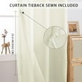 thumbnail image 6 of JIUZHEN Ivory Sheer Curtains 96 Inches Long - Semi Transparent Light Filtering Grommet Window Drapes for Living Room/Balcony, 52Wx 96L, Set of 2 with Tiebacks, 6 of 9