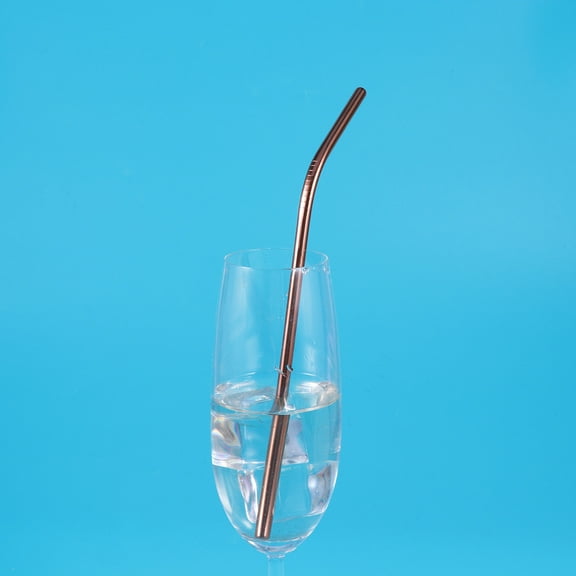 MLINS Stainless Steel Straw Re Usable Straws Reusable Wrinkle Golden