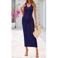 thumbnail image 4 of Traje de baño Cover Up BTFBM de ganchillo para mujer, color azul marino, talla M, 4 of 9
