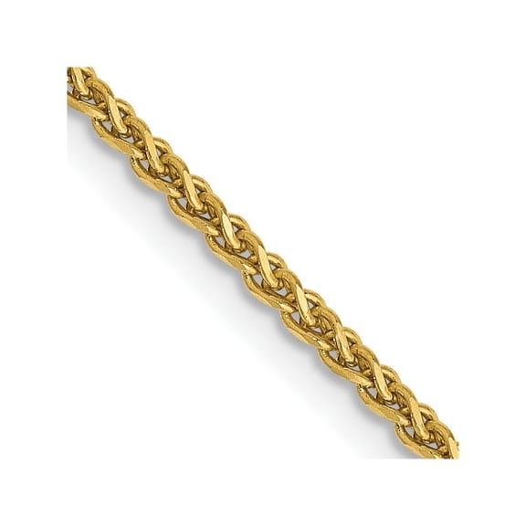 14k Yellow Gold Solid Polished 1.4mm Sparkle Cut Spiga Chain Necklace 24 Inch Lobster Claw - Chain Necklace for Women an