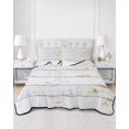 thumbnail image 2 of Quilt King Size Bedding Set, White Wooden Plank Reversible Summer Quilt 3 Pieces, Country Vintage Farmhouse Wood Grain Lightweight Bedspreads Coverlets with 2 Pillow Shams for All Seasons, 2 of 5