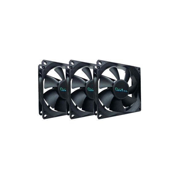 Apevia Af38S-Bk 80 Mm Molex De 4 Pines + Ventilador De Caja Negro Silencioso Para Placa Base De 3 Pines (Paquete De 3)