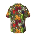 thumbnail image 2 of KLL Begetable Print Men's Shirt Short Sleeve Button Down Summer Cuba Beach Shirts- 4X-Large, 2 of 7