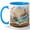 Blue, variant on Lighthouse Ocean Storybook Coffee Mug, Sailboat Sea Waves Coastal Design, 11 oz Ceramic Cup