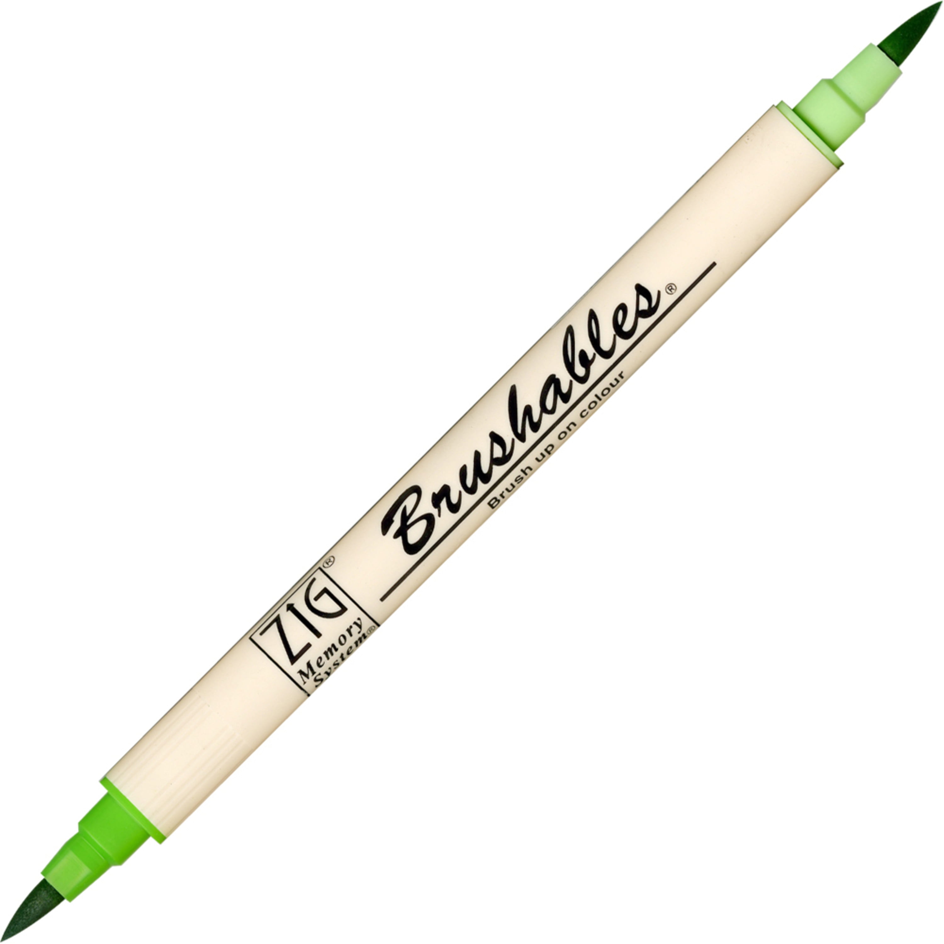 Kuretake Zig ZIG Brushables DualTip Marker, Spring Green