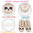 thumbnail image 4 of Cozylook Cute Animal Slipper Socks for Toddler Kids Girls Women, Fuzzy Fluffy Sherpa Lined, Non-Slip Indoor House Shoes, Cozy Birthday Christmas Gifts, Sloth Big Kid 1-3, 4 of 6
