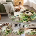 thumbnail image 5 of Small Round Rug 3Ft Washable Non-Slip, Spring Floral Circle Area Rugs for Living Room Bedroom, Birds Cabin Daisy Watercolor Botanical Indoor Floor Mats Carpet Runner for Home Decor, 5 of 8