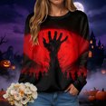 thumbnail image 2 of Duqingm Halloween Shirts for Women 2026 Novelty Funny Print Gothic Tshirts Long Sleeve Crewneck Tops,M, 2 of 7
