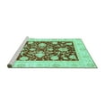 thumbnail image 2 of Ahgly Company Machine Washable Indoor Rectangle Oriental Turquoise Blue Traditional Area Rugs, 2' x 4', 2 of 4