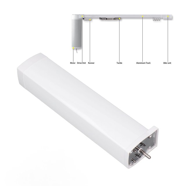 Moteur de Store Électrique Intelligent, Moteur de Rail de Rideau Électrique à Faible Bruit, Ouvre-Rideau Automatique avec Télécommande pour Chambre Fenêtre Intérieure 100-240V