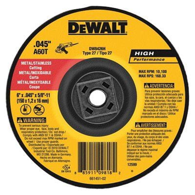 3-Inch X .035-Inch X 1//4-Inch DEWALT DW8708 A36T Wheel