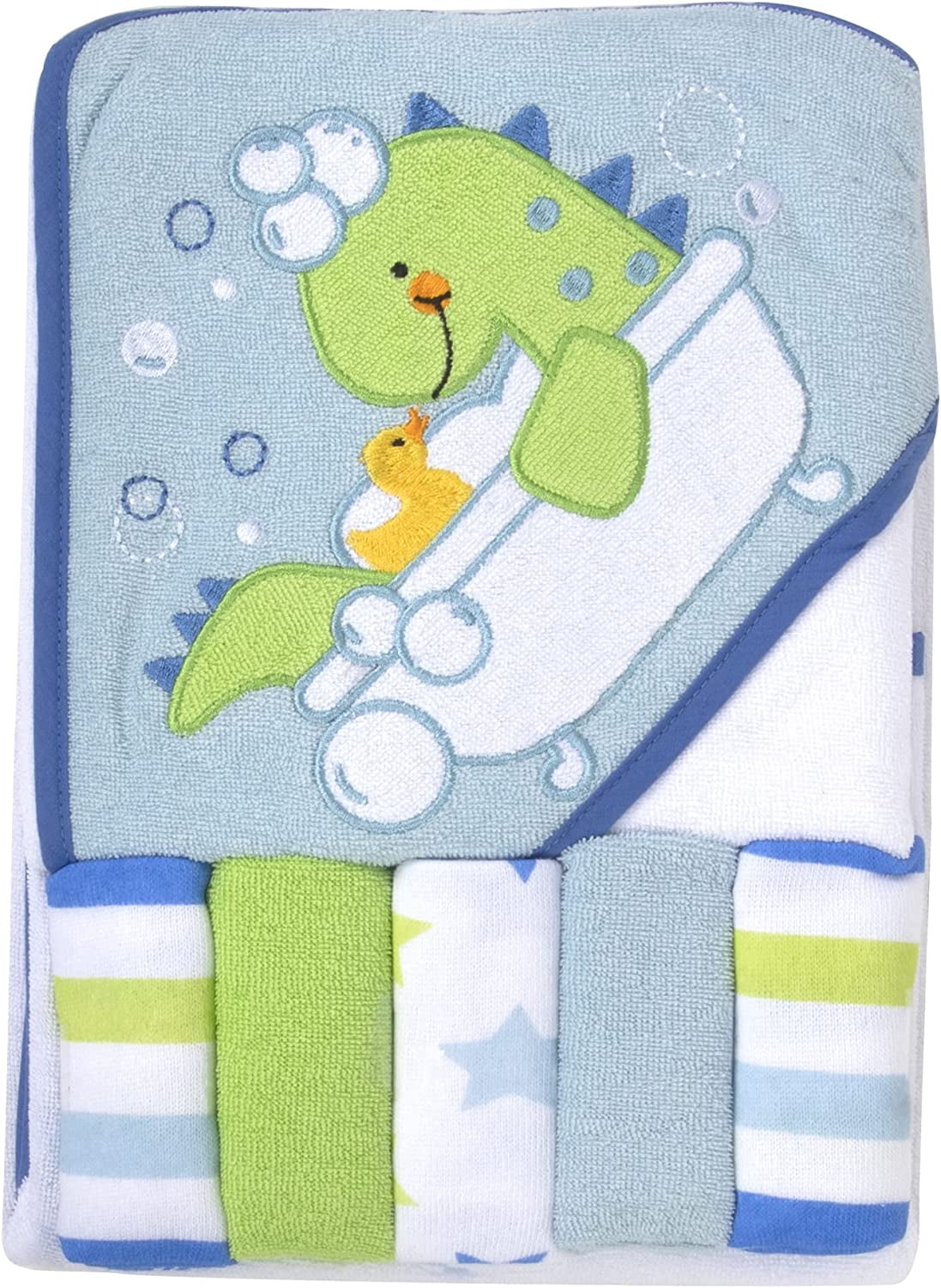 Baby Hooded Towel and Washcloth Set for Infants, Boys and Girls 612 Months (Refreshed Rex