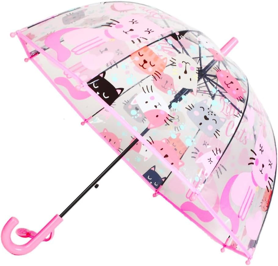 Kids Umbrella for Girls & Boys Toddler Childrens Clear Bubble Umbrella for Kids Small Durable Kids Umbrellas for Rain Outdoor
