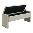 thumbnail image 6 of Comfy Bedroom Foot Rest Stool With Internal Storage - Grey Linen Fabric Coffee Table Bench Upholstery, Modern Style, 6 of 6