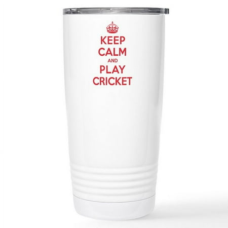 

CafePress - Keep Calm Play Cricket Stainless Steel Travel Mug - Insulated Stainless Steel Travel Tumbler 20 oz.