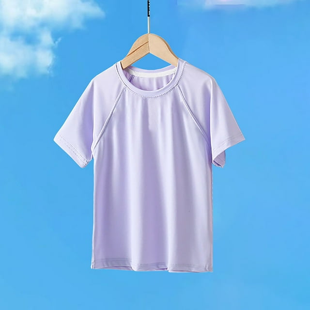 Girls Tops Tees & Shirts Boys Rash Guard Short Sleeve Swim Shirt UPF 50+ Sun Tee for Outdoor Sports Beach Pool