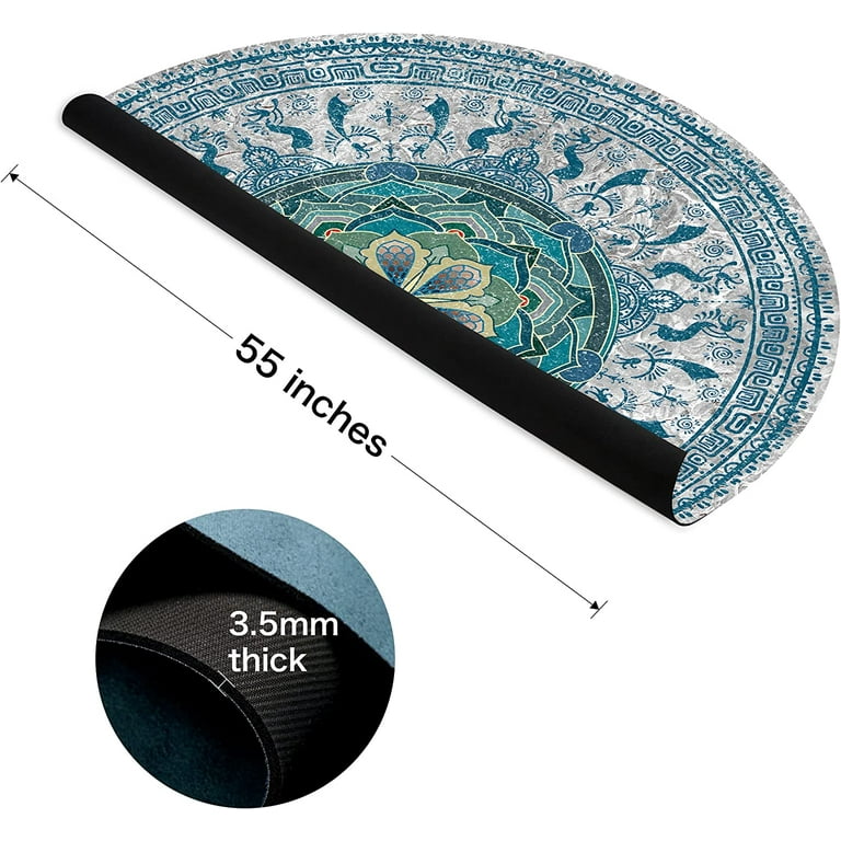 Large Round Yoga Mat 4.6'X3.5mm for Exercise Premium Extra Thick, Ultra  Comfortable, Non Slip, Meditation Mat