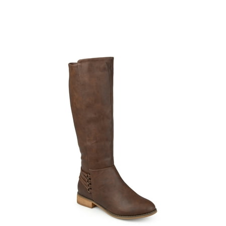 Distressed Booty - Womens D-ring Strap Distressed Faux Leather Riding Boots