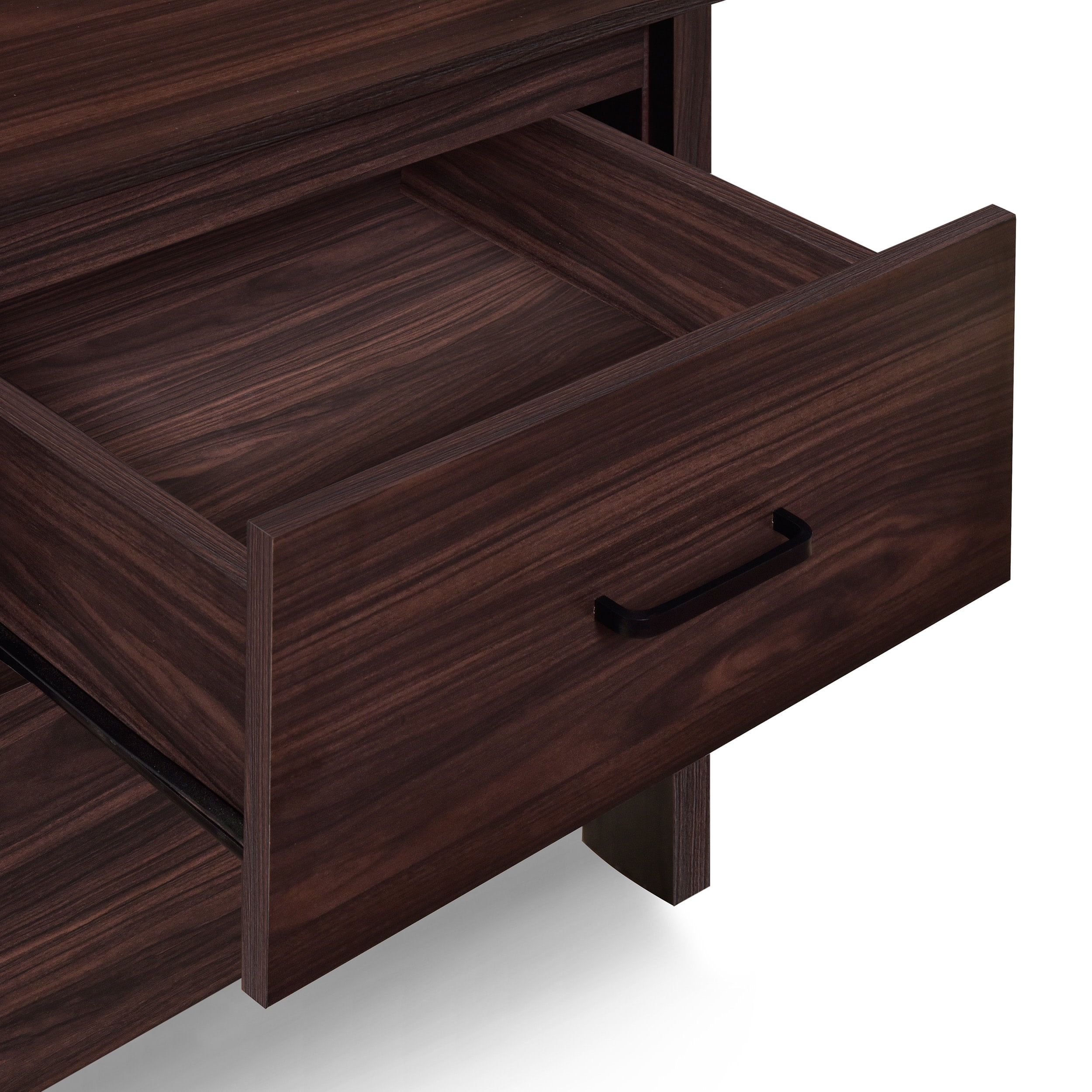 Noble House Hysham 2 Drawer Nightstand, Set of 2, Walnut