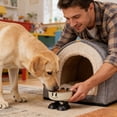 thumbnail image 3 of Bol de Nourriture Surélevé Station d'Alimentation en Acier Inoxydable, et Bol de Nourriture pour Chat une Assiette Surélevée en Acier Inoxydable pour Réduire la Pression sur le Cou pour Petits Chiens Accessoires Batterie pour la Pluie des Chiens, 3 of 3
