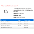 thumbnail image 2 of Automatic Transmission Pan Gasket - Compatible with 1969 - 1974 Chevy G10 Van 1970 1971 1972 1973, 2 of 2