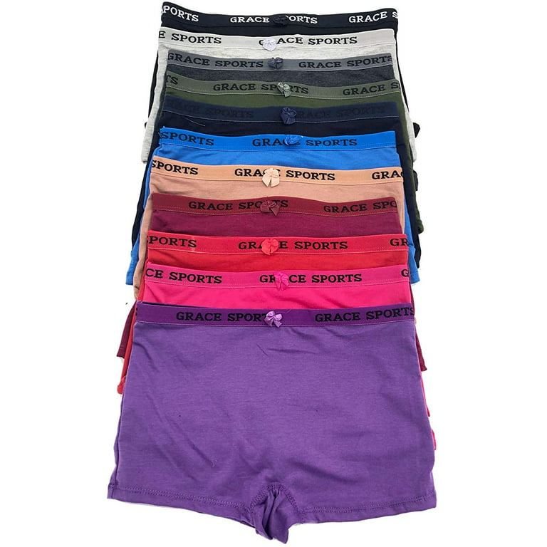 6 pieces Women Briefs Cotton Boyshorts Sports Panty Underwear S
