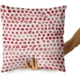 thumbnail image 4 of Polka Dot Pillow Covers Set of 2 Dark Red Cream Throw Pillows 20x20 in Outdoor Boho Design Brush Strokes Decorative Pillowcase Square Cushion Cover Linen Pillow Case for Home Sofa Couch Bed, 4 of 6