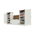 thumbnail image 3 of Uforic Shoe Cabinet with Storage Bench, Farmhouse U Shape Shoe Organizer Cabinet, White, 3 of 9