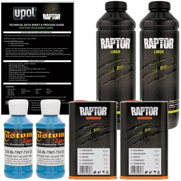 Raptor Safety Blue Urethane Spray-On Truck Bed Liner & Texture Coating, 2 Liters