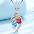 thumbnail image 7 of Taioiat Double Birthstone Necklaces for Women 18K Gold Plated Birthstone Rose Flower Jewelry Anniversary Valentines Day Mother's Day Birthday Gifts for Her Wife Girlfriend Mom, 7 of 7