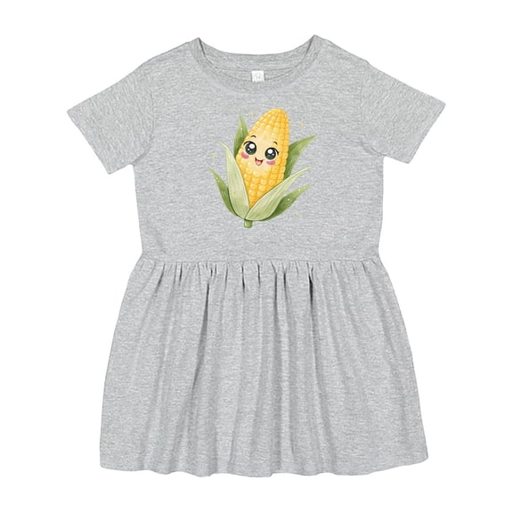 Inktastic Cute Kawaii Corn on the Cob Girls Toddler Dress