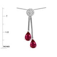 thumbnail image 3 of Star K� Double Drop Pear Shape Ball Bar Created Ruby Pendant Necklace, 3 of 9