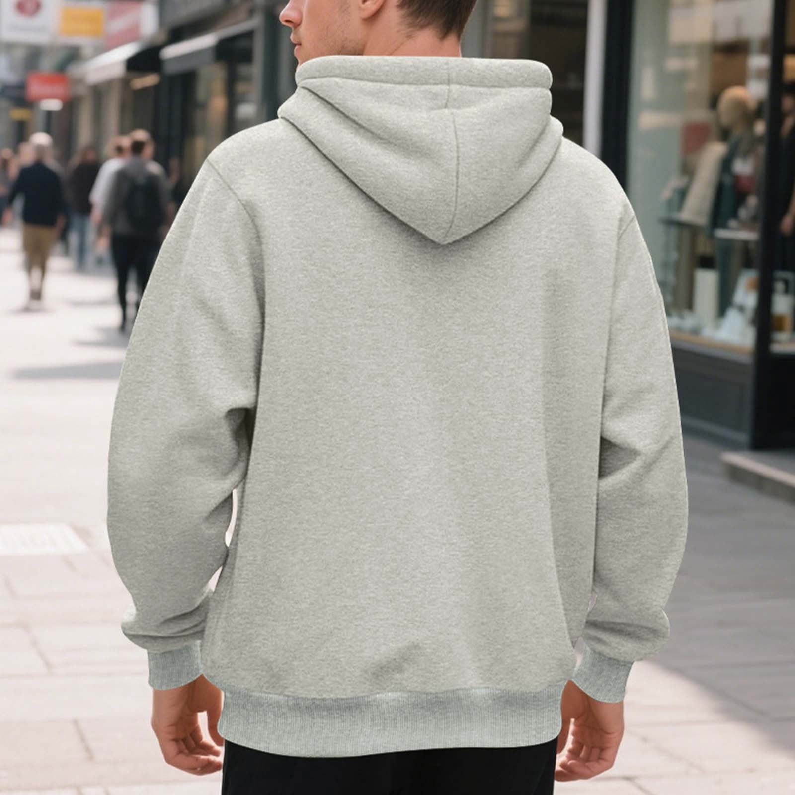 CFLVAEK Big and Tall Hoodies for Men Zippered Oversized Hoodie Sweatshirts Fall Winter Long Sleeve Hooded Jackets with Pockets Gray XL