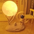 thumbnail image 4 of 1pc Cute Mini Night Light, Moon Cute Figure Light Rechargeable Astronaut Decoration Astronaut Lamp Tabletop Light Healing Astronaut Astronaut Creative Gift Car Carrying Inside Cake Decoration Luminou, 4 of 5