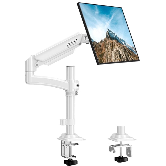 HOMOUNT Single Monitor Arm for 22-32inch, Full-Motion Monitor Mount, Height Adjustable Monitor Stand for Desk, Holds 4.4-22lbs, White