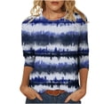 thumbnail image 1 of HKEJIAOI Hauts à Manches 3/4 pour Femmes Imprimé Floral Col Rond XXL Été, 1 of 5