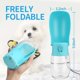 thumbnail image 5 of Botella de agua para perros, cuenco de viaje portátil para mascotas, dispensador plegable (9,5 oz, azul) para caminar, senderismo, accesorios para cachorros, botella de agua para perros, 5 of 5