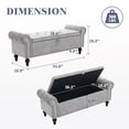 thumbnail image 4 of Weture 51-Inch Chenille Upholstered Bedroom Storage Bench with Nailhead Trim,Light Gray, 4 of 8