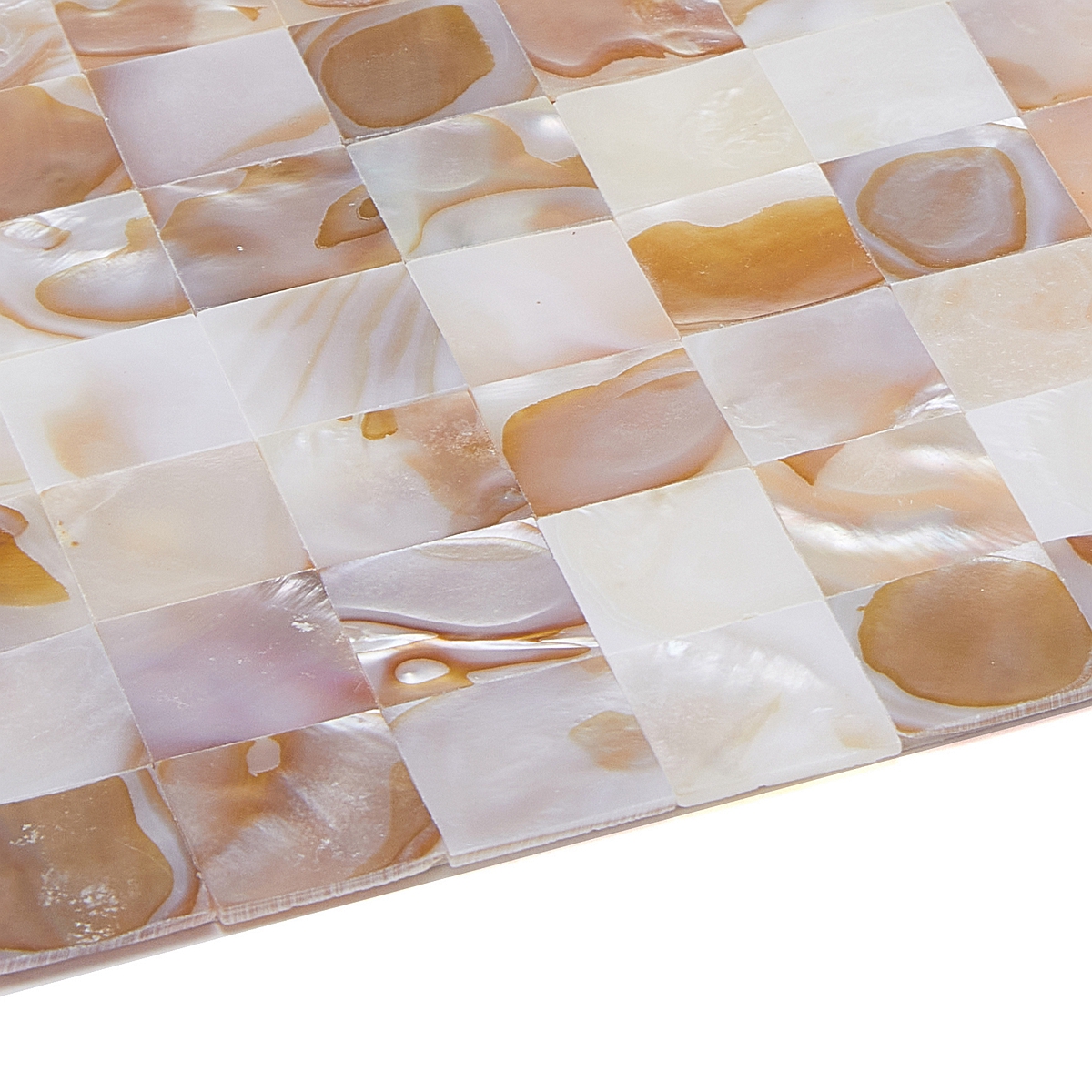 Acopelo Peel and Stick Natural Mother of Pearl Mosaic Shell Tile Brown 12" x 12" for Backsplash, Kitchen Wall, Fireplace - 6 Tiles