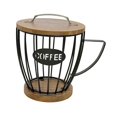thumbnail image 3 of Portacápsulas de café Portacápsulas de café Cesta organizadora moderna de hierro en forma de taza Negro con tapa, 3 of 9