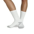 thumbnail image 4 of 24 Pairs Cotton Crew Socks, Mens Womens Bulk Casual Sports Sock (White w/Gray Heel Toe, 9-11), 4 of 5