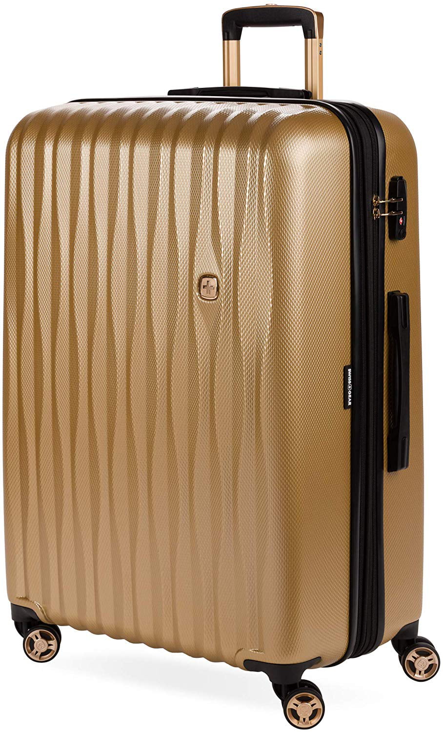 Swiss Gear Energie Hardside Polycarbonate Spinner Luggage w/ Internal Zippered And Two Cinched Front Pockets