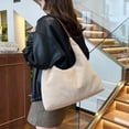 thumbnail image 6 of AOMRCOL Slouchy Suede Shoulder Bags for Women Underarm Bag Womens Tote Bag Work Purses Crescent Bag Suede Handbag Travel Winter Fall (Beige), 6 of 7