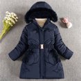 thumbnail image 2 of Kids Jacket,Kids Unisex Patchwork Winter Cute Hooded Padded Jacket for Toddler Baby Outwear Clothes for Seasonal Style & Warmth,Winter Jacket,Navy,6-7 Years, 2 of 4