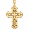 thumbnail image 3 of 14K Yellow & Rhodium White D/C Reversible Cross Pendant Made In United States -Jewelry By Sweet Pea, 3 of 7