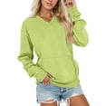 thumbnail image 3 of Long Sleeve Sweatshirt For Women V Neck Soft Fleece Casual Comfortable For Wear And Sports Loose Clothing With Tops Clothes With Pocket, 3 of 5