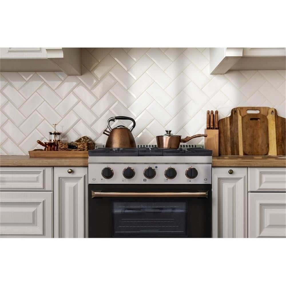 Kucht Professional 30" Stainless Steel Natural Gas Range in Gold/Black/Silver