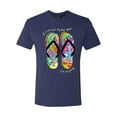 thumbnail image 2 of Wild Bobby, If I Can't Wear My Flip Flops I'm Not Going Colorful Sandals Streetwear Mens Premium Tri Blend T-Shirt, Vintage Navy, 2XL, 2 of 3