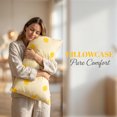 thumbnail image 3 of Unique Bargains 2 Pcs Cotton Pillowcase Cooling Envelope Closure Wrinkle Resistant Yellow, 3 of 5